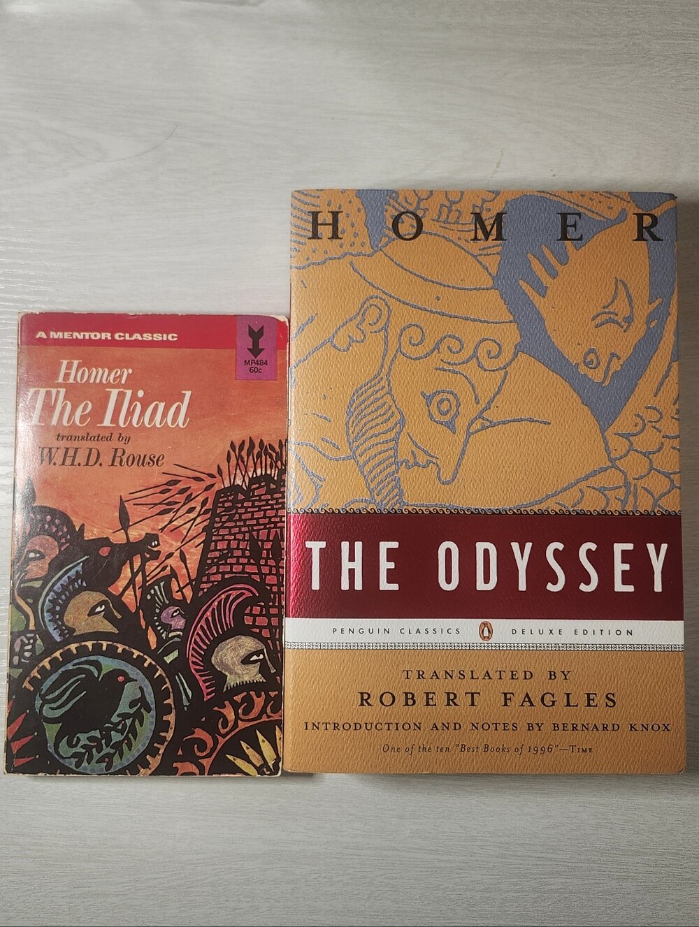 Homer The Odyssey (Penguin Deluxe Edition) & The Iliad (Mentor) Books